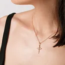 Крест из красного золота с фианитом