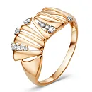 Кольцо из красного золота с фианитами