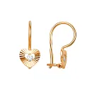 Серьги детские из красного золота с фианитами