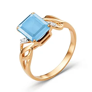 Кольцо из красного золота с топазом