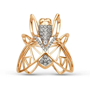 Подвеска из красного золота с фианитами