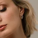 Серьги из красного золота с фианитами