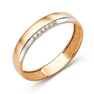 Кольцо из красного золота с фианитами