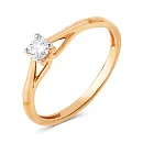 Кольцо из красного золота с фианитом