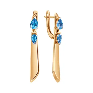 Серьги из красного золота с swiss топазами