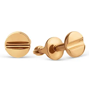 Серьги пусеты из красного золота