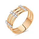 Кольцо из красного золота с фианитами