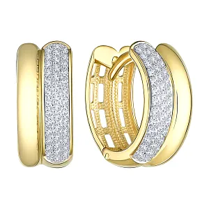 Серьги из желтого золота с бриллиантами