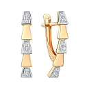 Серьги из красного золота с фианитами