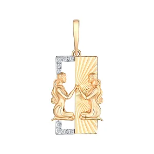 Подвеска из красного золота с фианитами