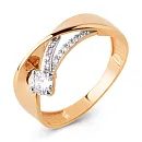 Кольцо из красного золота с фианитами