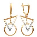 Серьги из красного золота с фианитами