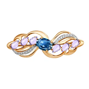 Брошь из красного золота