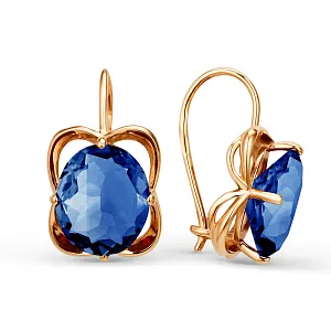 Серьги из красного золота с корундами