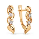 Серьги из красного золота с фианитами