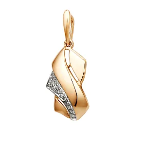 Подвеска из красного золота с фианитами