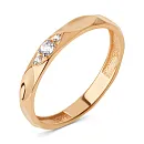 Кольцо из красного золота с фианитами