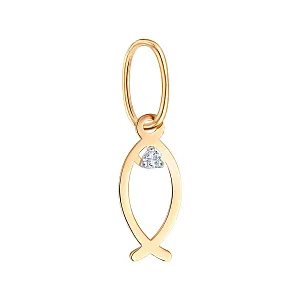 Подвеска из красного золота с фианитом