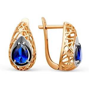 Серьги из красного золота с корундами