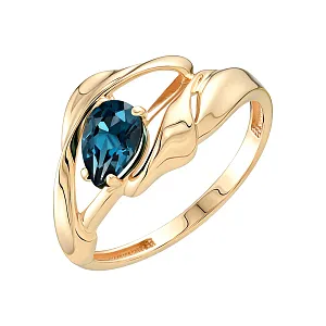 Кольцо из красного золота с лондон топазом
