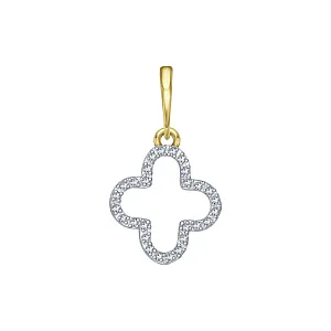 Подвеска из желтого золота с фианитами