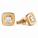 Серьги пусеты из красного золота с фианитами