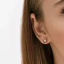 Серьги пусеты из красного золота с фианитами