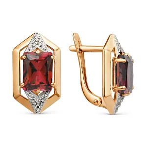 Серьги из красного золота с корундами