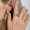 Кольцо из красного золота с фианитами