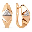 Серьги из красного золота с фианитами