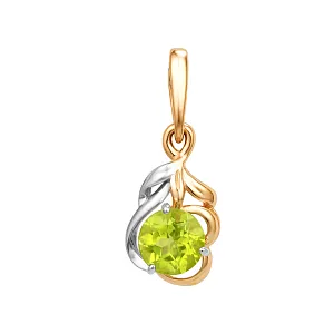 Подвеска из красного золота с хризолитом