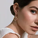 Серьги из красного золота с фианитами