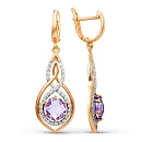 Серьги из красного золота с аметистами
