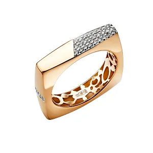 Кольцо из красного золота с фианитами