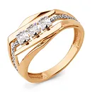 Кольцо из красного золота с фианитами