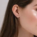 Серьги пусеты из красного золота с фианитами