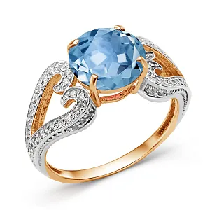 Кольцо из красного золота с swiss топазом