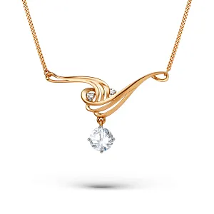 Колье из красного золота с фианитами