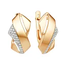 Серьги из красного золота с фианитами