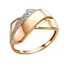 Кольцо из красного золота с фианитами