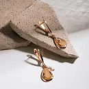 Серьги из красного золота с фианитами