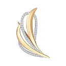 Брошь из красного золота с фианитами