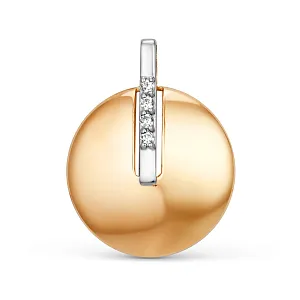 Подвеска из красного золота с фианитами