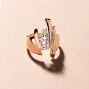 Кольцо из красного золота с фианитами