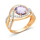 Кольцо из красного золота с аметистом