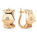 Серьги из красного золота с фианитами