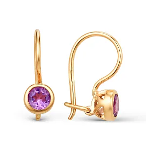 Серьги детские из красного золота