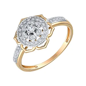 Кольцо из красного золота с бриллиантами