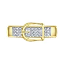 Кольцо из желтого золота с фианитами