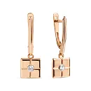 Серьги из красного золота с фианитами